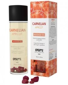 Exsens Of Paris Organic Massage Oil Carnelian Apricot with Stones