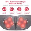 Electric Neck And Back Massager with Infrared Light Heating 3 Intensity Levels Deep Kneading 3D Shiatsu Massage Pillow For Back Arms Thighs Pain Relie