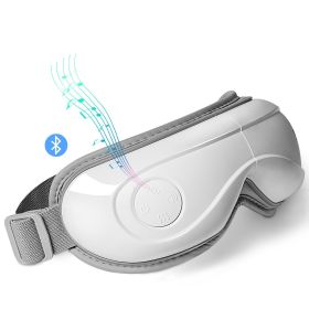 VEVOR Heated Eye Massager Eye Care Device 5 Modes Bluetooth Music 180¬∞ Foldable (Color: White, Control Type: Push-button)